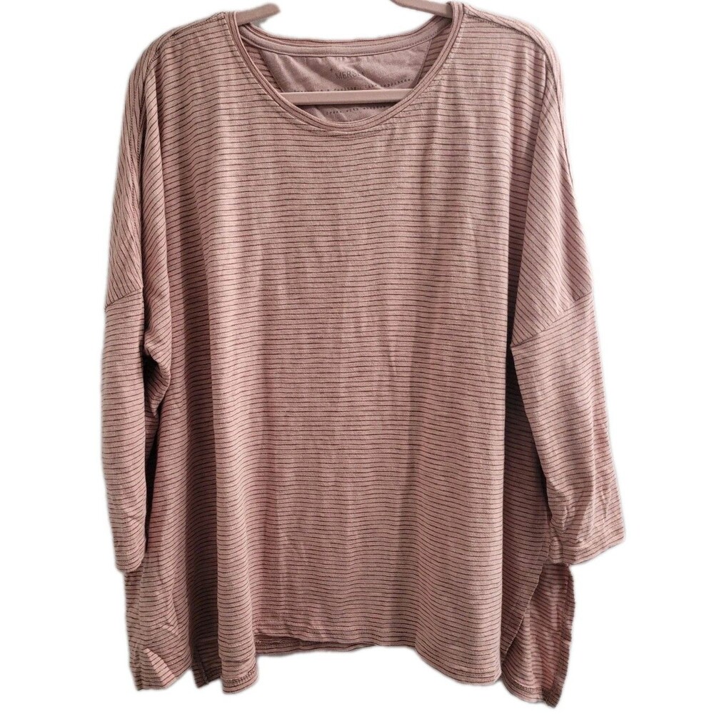 Mersea Catalina Slub Tee One Size Oversized Pink Striped Casual Boho Tunic Top